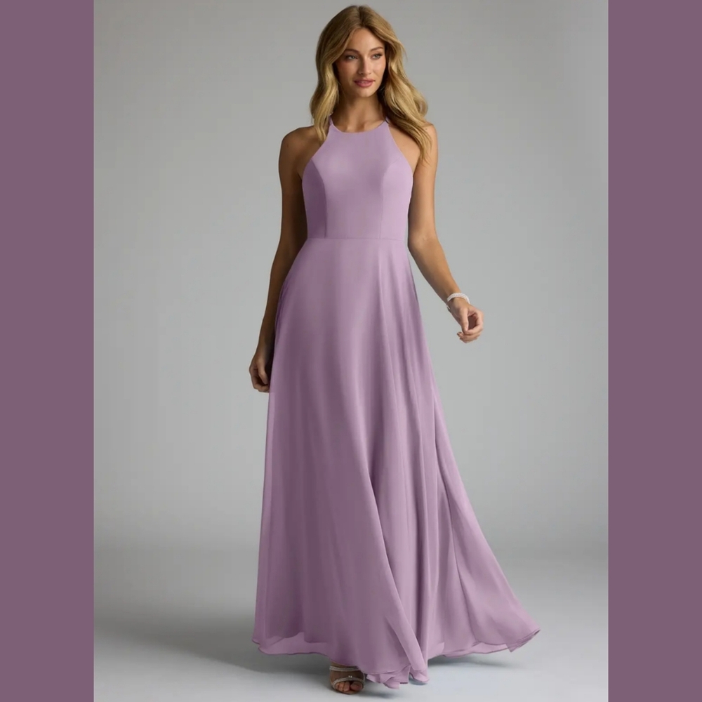 NWT Azazie wisteria  Halter Neck Gown